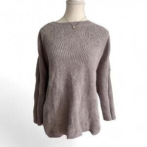 Patterned Super Light Purple - Grey Toned Cotton Knitted Sweater J. Jil Size L